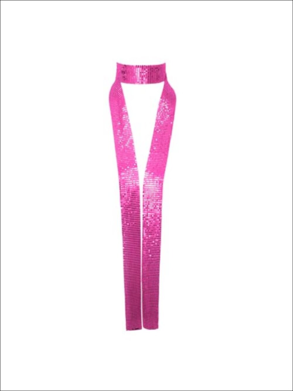 Metal Sequin Skinny Scarf Necktie Belt Sparkly Glitter Accessory
